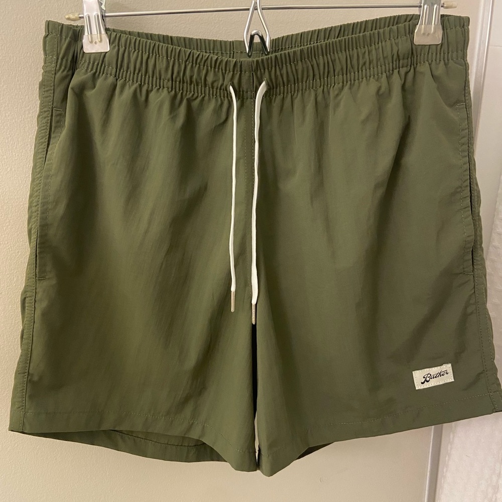 Bather solid olive swim trunks in size small. Never Used